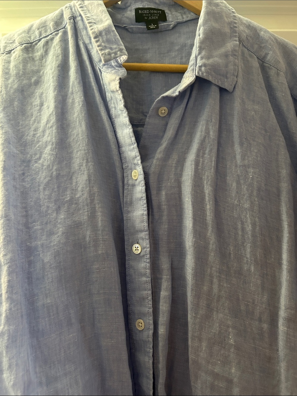 J. Crew Baird McNutt Irish Linen Button-Up Shirt - Light Blue - Picture 4 of 5